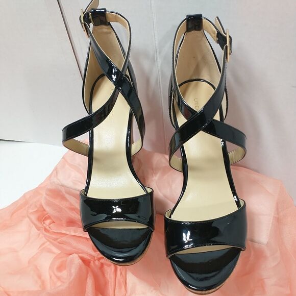 Liz Claiborne Womens 7M Platform Wedge Harmond  Sandals. Color Black. - Picture 7 of 11